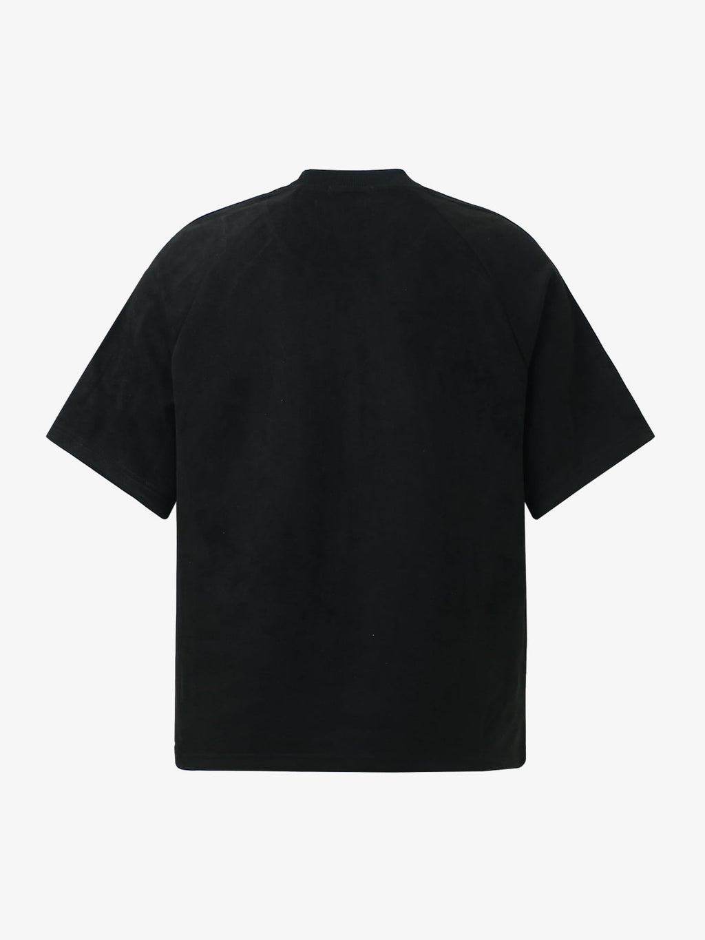 Suede Panel Embroidered Logo Short Sleeve T-Shirt