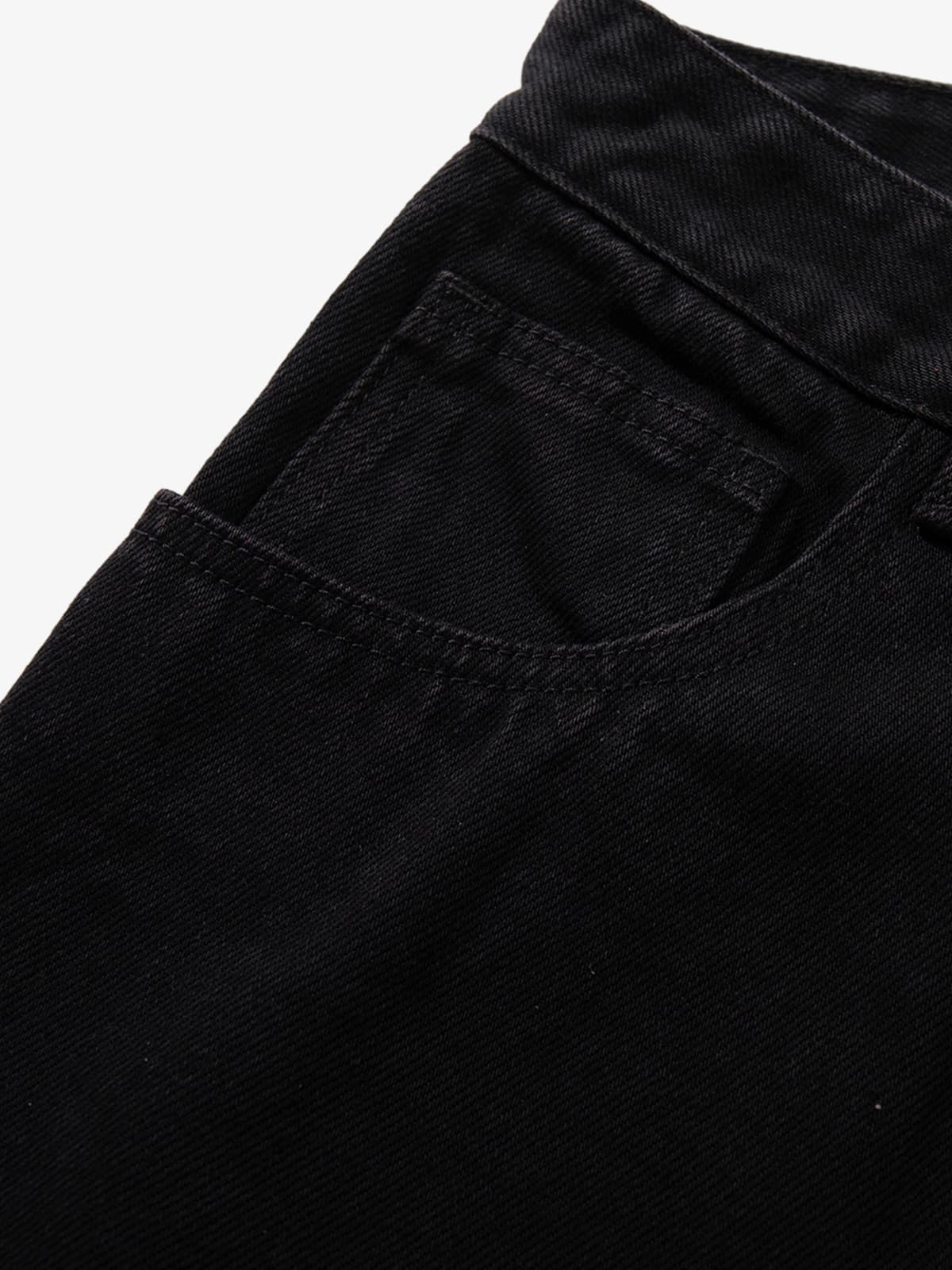 Retro Rhinestone Leopard Patch Music Note Straight Jeans