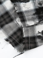 Vintage Wash Plaid Spray Dye Raw Hem Shirt