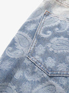 Floral Jacquard Denim Jeans