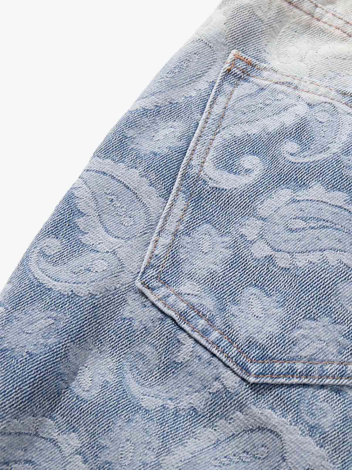 Floral Jacquard Denim Jeans