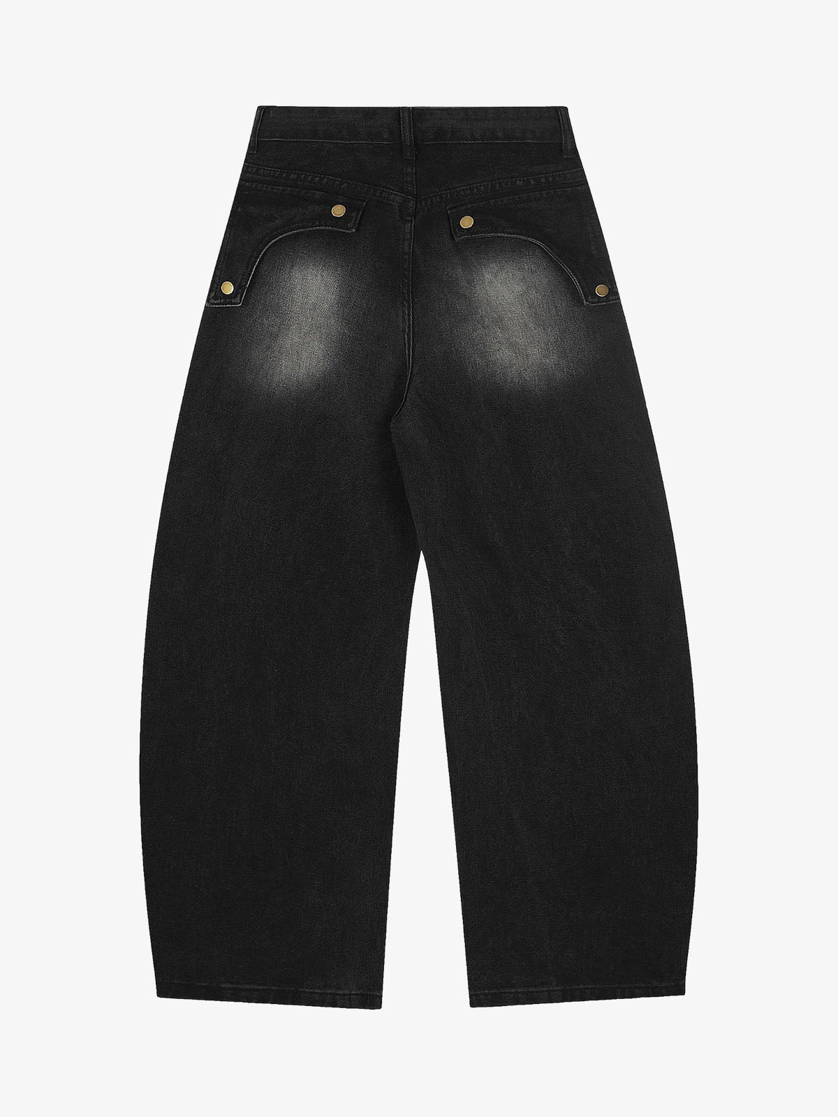 Vintage Embroidered Washed Raw-Edge Graffiti Scimitar Jeans