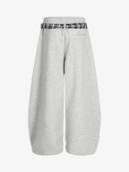 Street Detachable Plaid Waistband Machete Casual Pants
