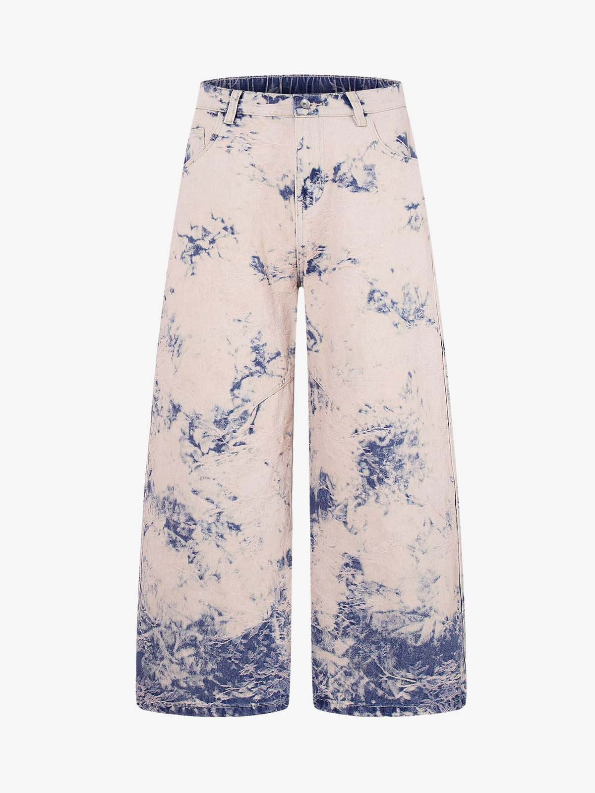 Vintage Ombré Acid Wash Wide-Leg Jeans