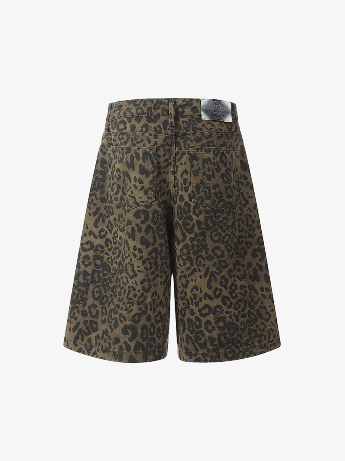 Leopard Print Cotton Wide Leg Jorts