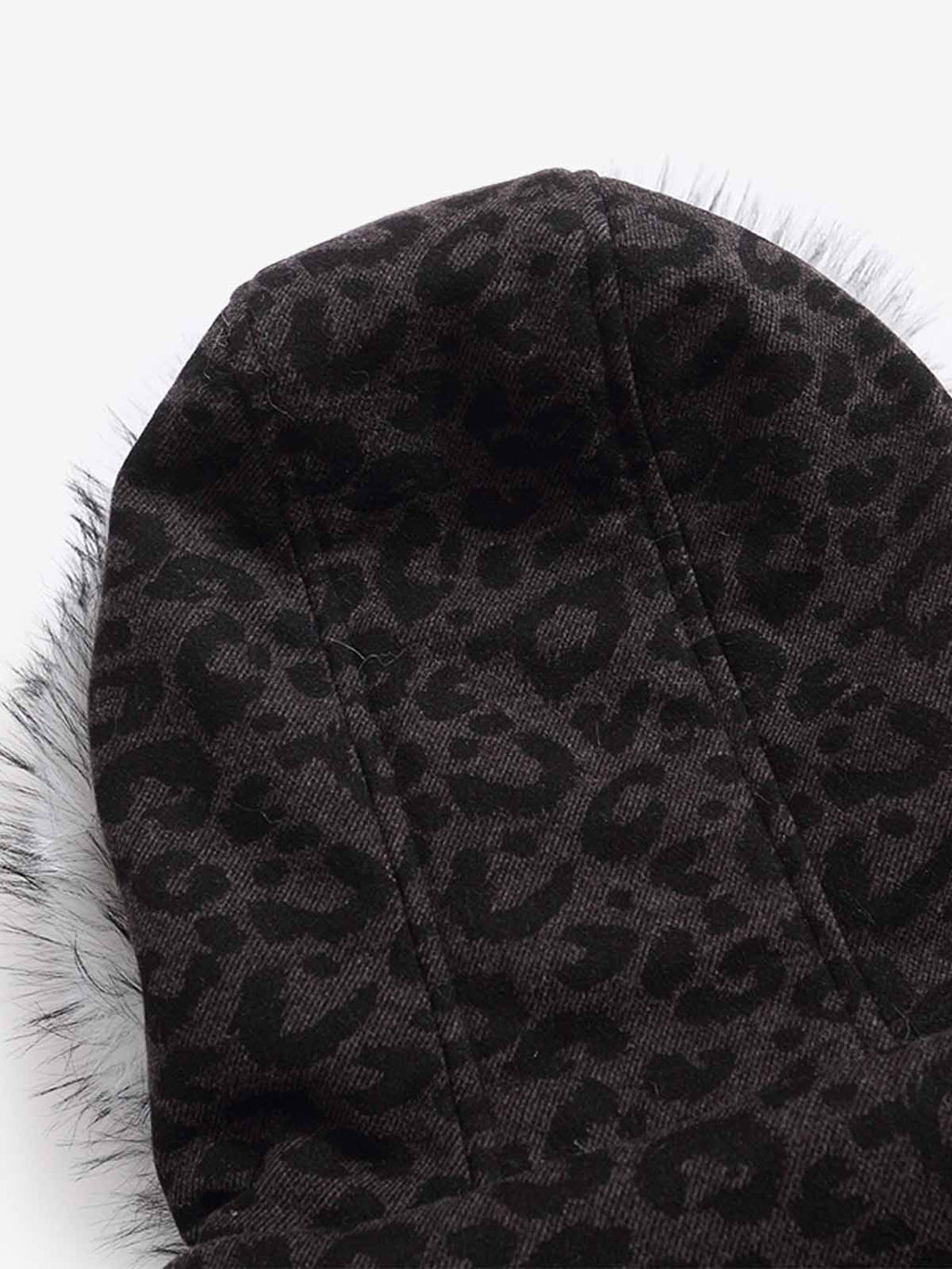 Retro Faux Fur Trimmed Hood Leopard Print Bomber Jacket