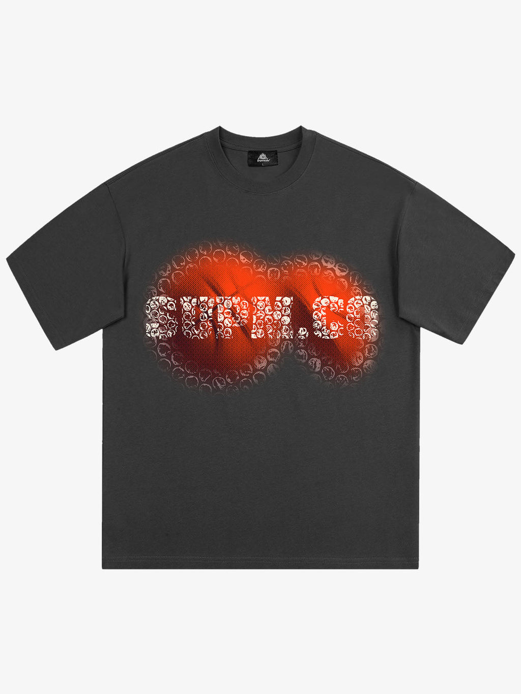 SUPM Foam Texture Basketball Pattern Graphic T-Shirt