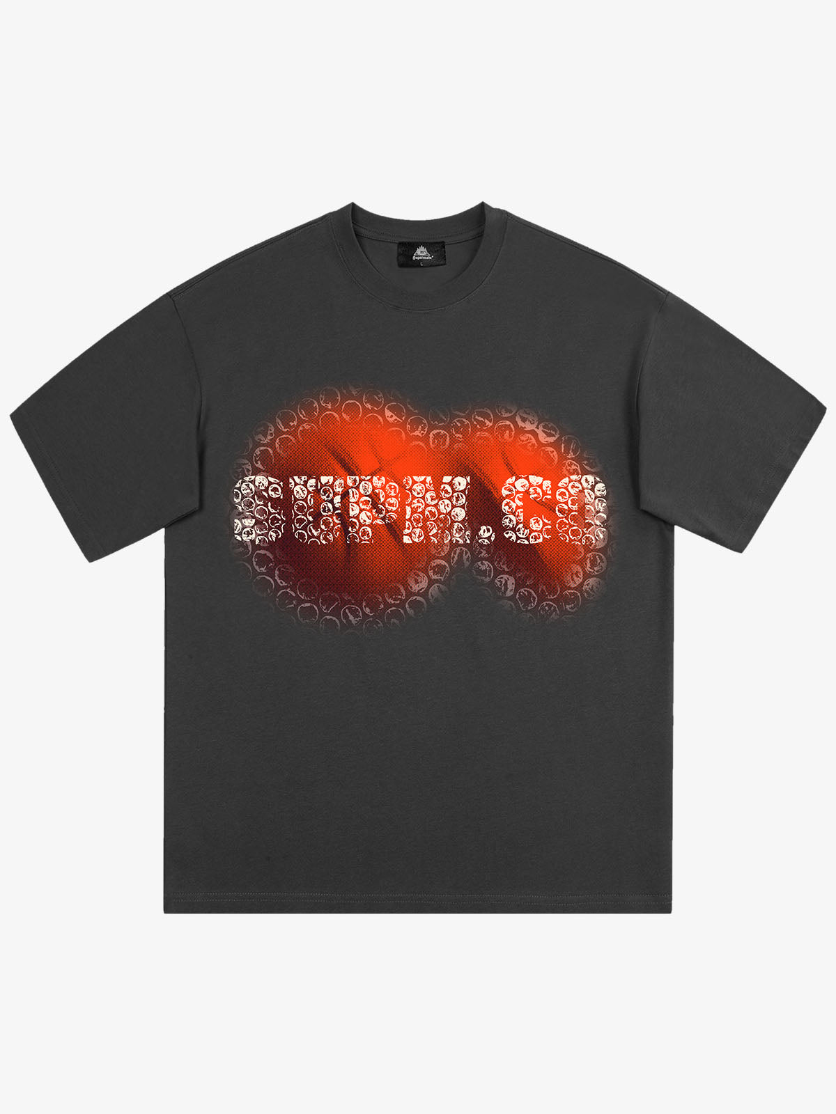 SUPM Foam Texture Basketball Pattern Graphic T-Shirt