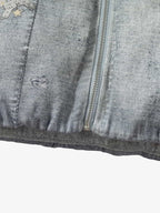 Street Illusion Denim Print Stand Collar Padded Cotton Jacket