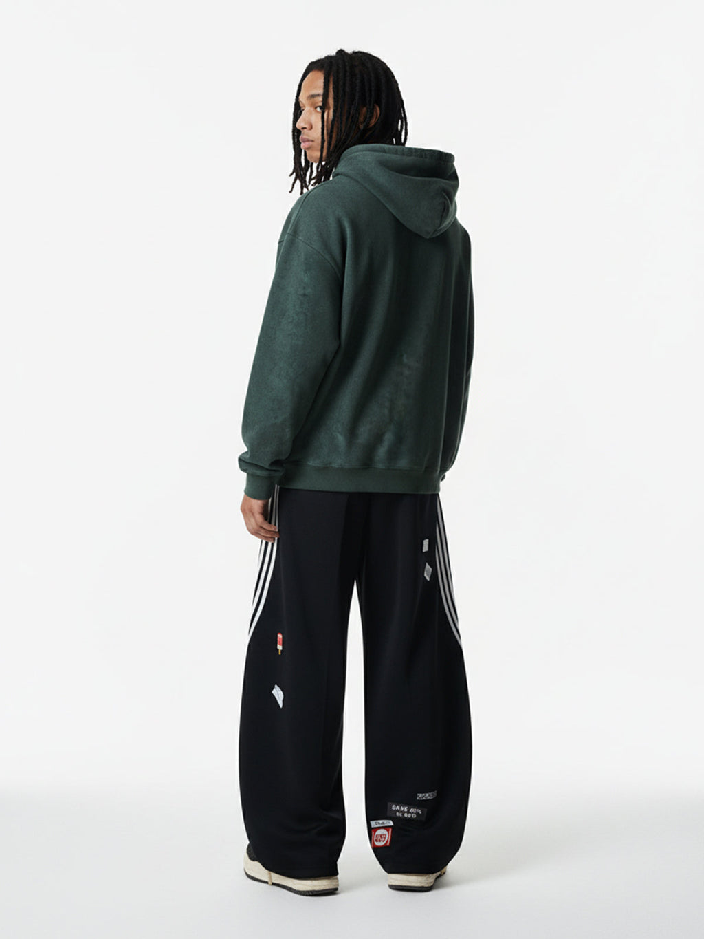 Suede Letter Embroidered Cropped Zip-Up Hoodie