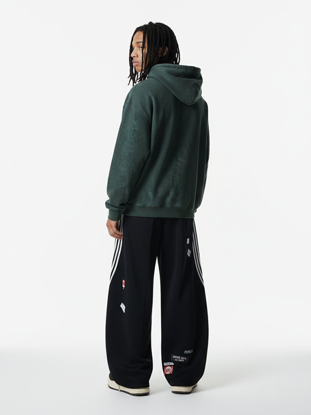 Suede Letter Embroidered Cropped Zip-Up Hoodie