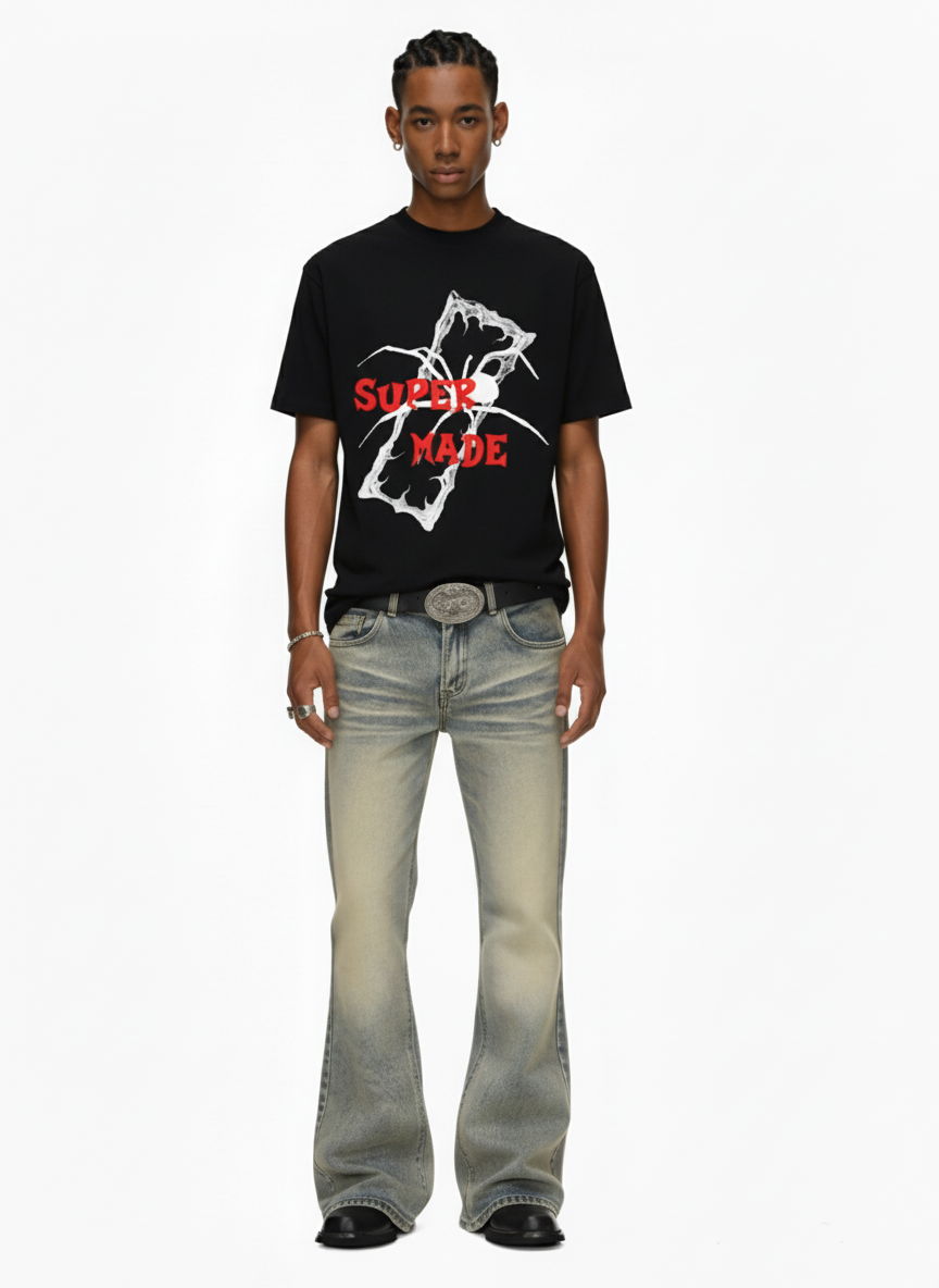 Vintage Washed Flare Jeans