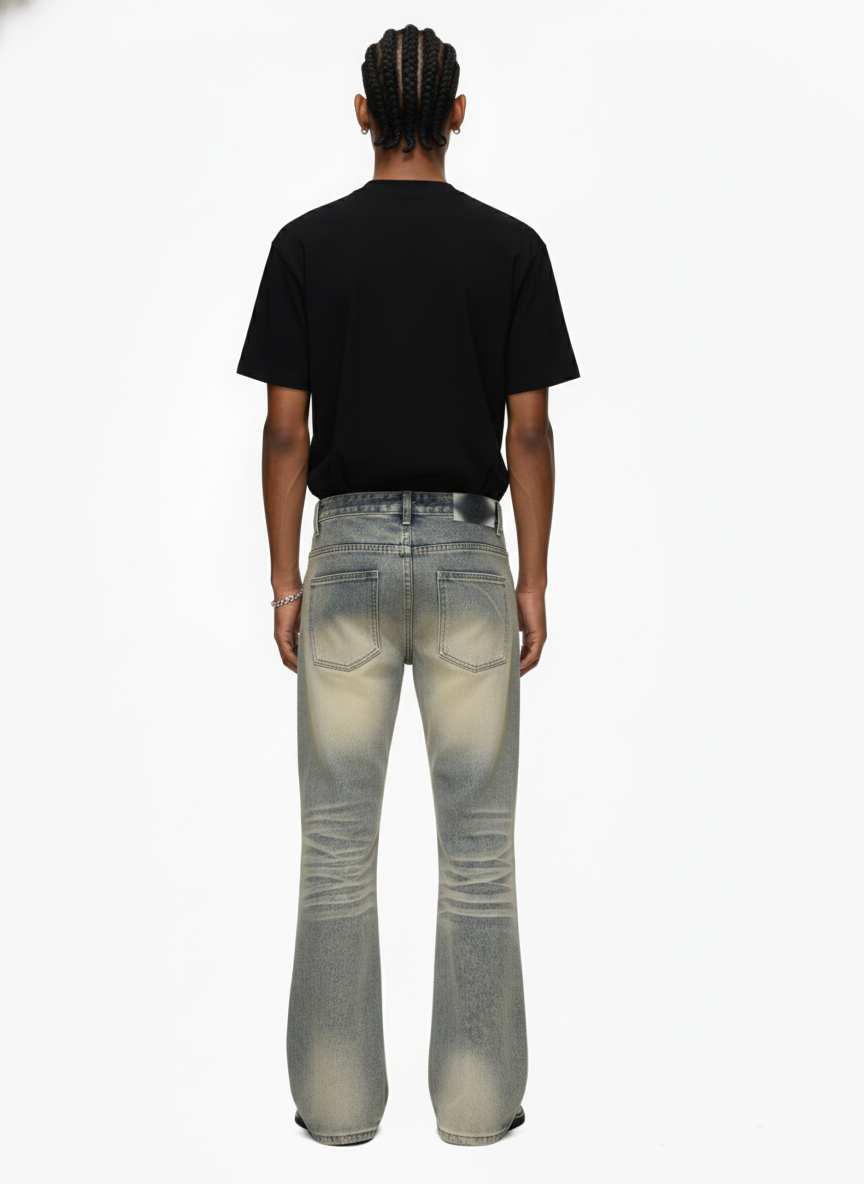 Vintage Washed Flare Jeans