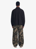 Fun Distressed Raw-Edge Printed Long-Sleeved Shirt