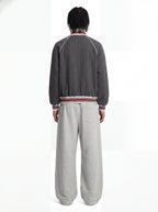 Retro Contrast Panel Drawstring Sweatpants