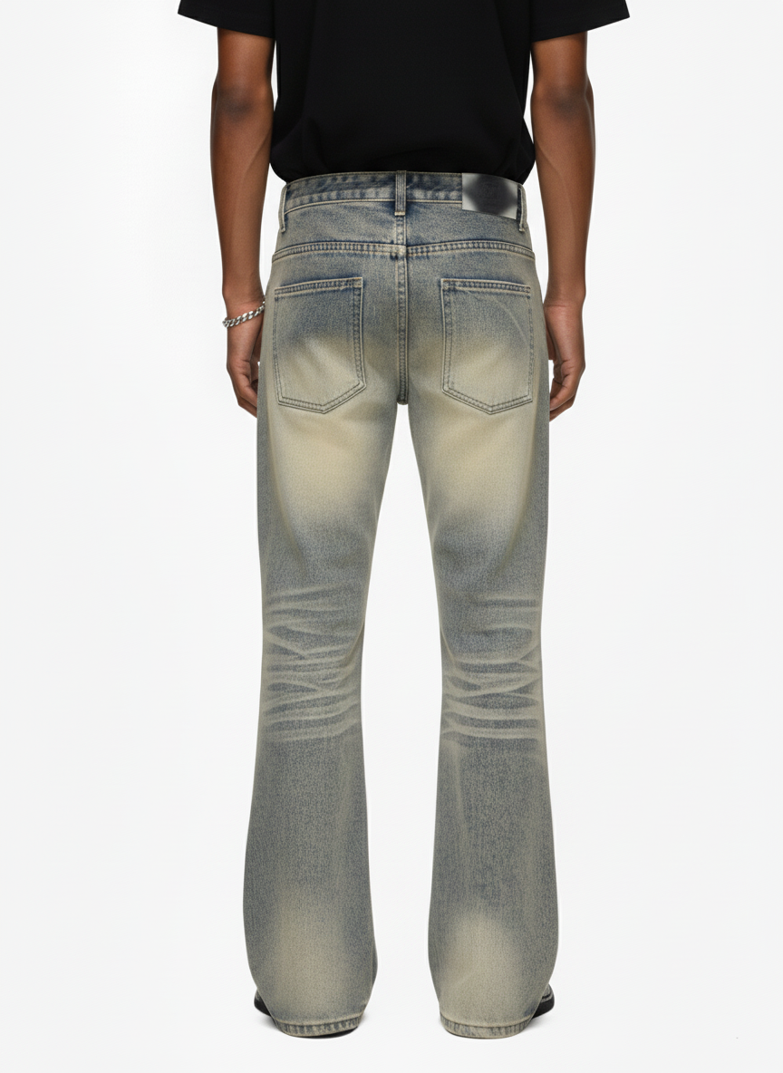 Vintage Washed Flare Jeans