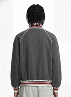 Pinstripe Vertical Embroidery Track Jacket