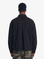 Fun Distressed Raw-Edge Printed Long-Sleeved Shirt