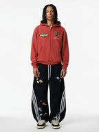 Street Patterned Striped Barrel Casual Pants