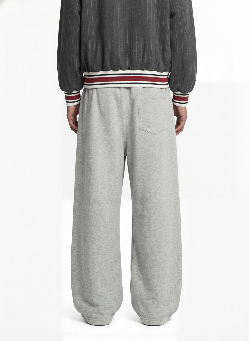 Retro Contrast Panel Drawstring Sweatpants