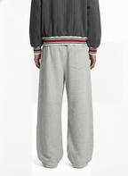 Retro Contrast Panel Drawstring Sweatpants