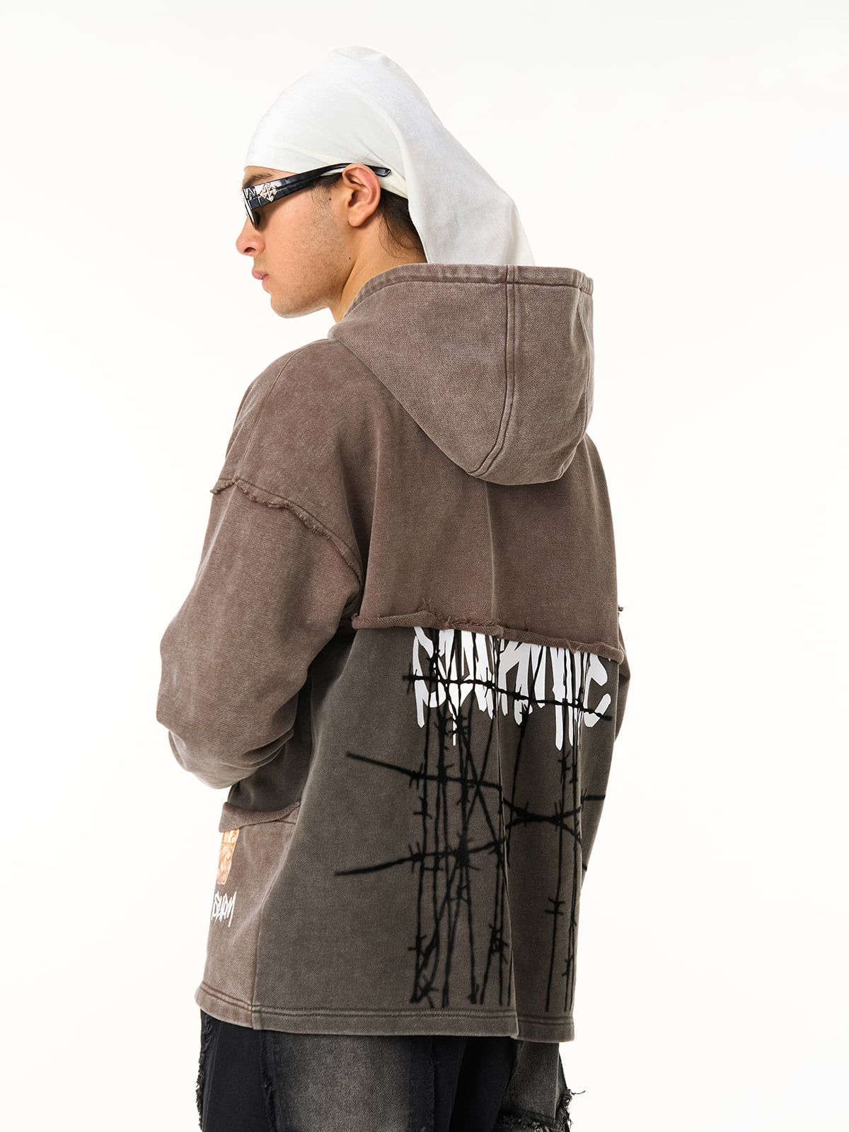 Distressed Thorn Destruction Painting Hoodie