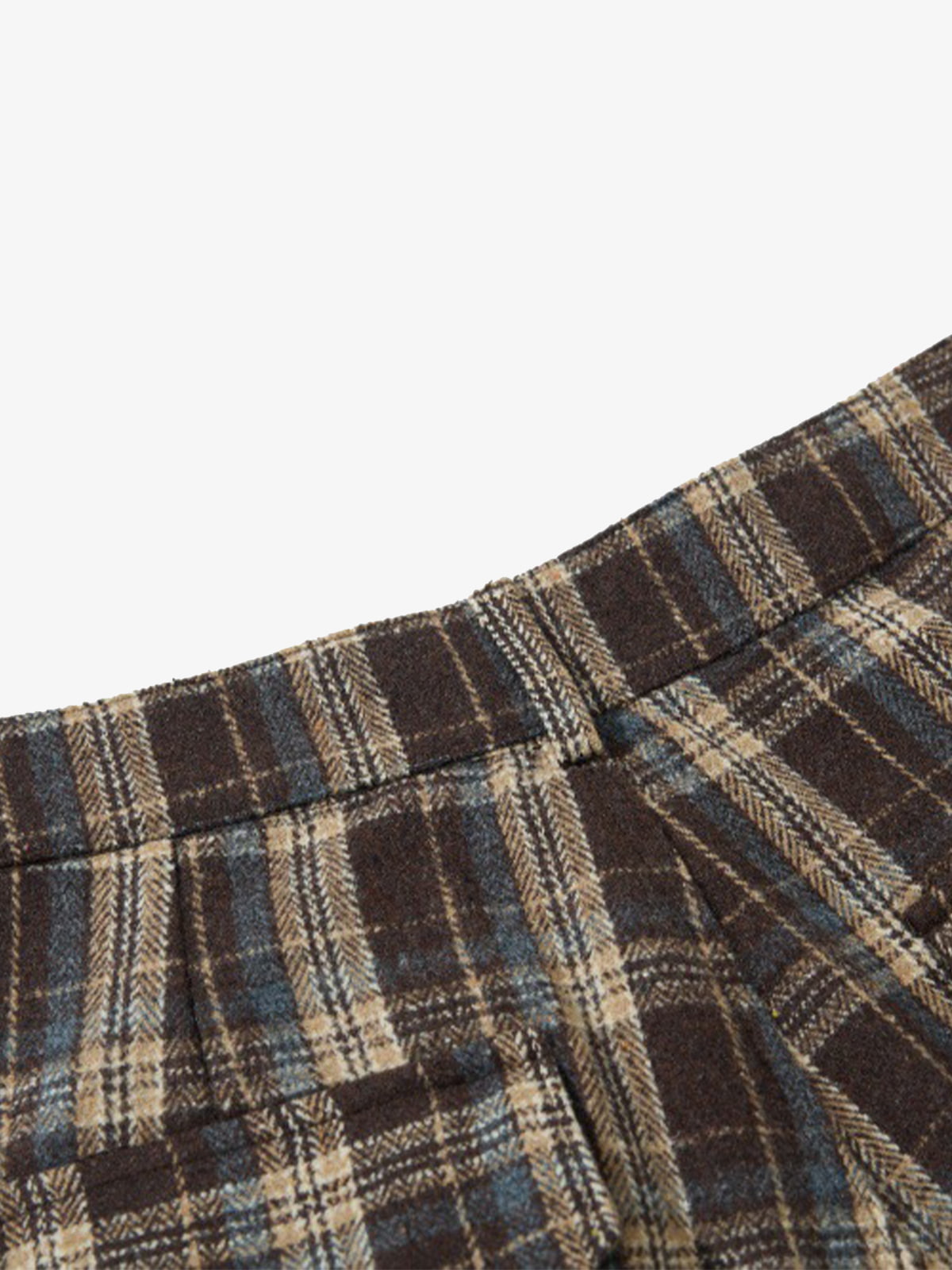 Vintage Plaid Pleated Multi-Pocket Cargo Casual Pants - 2524