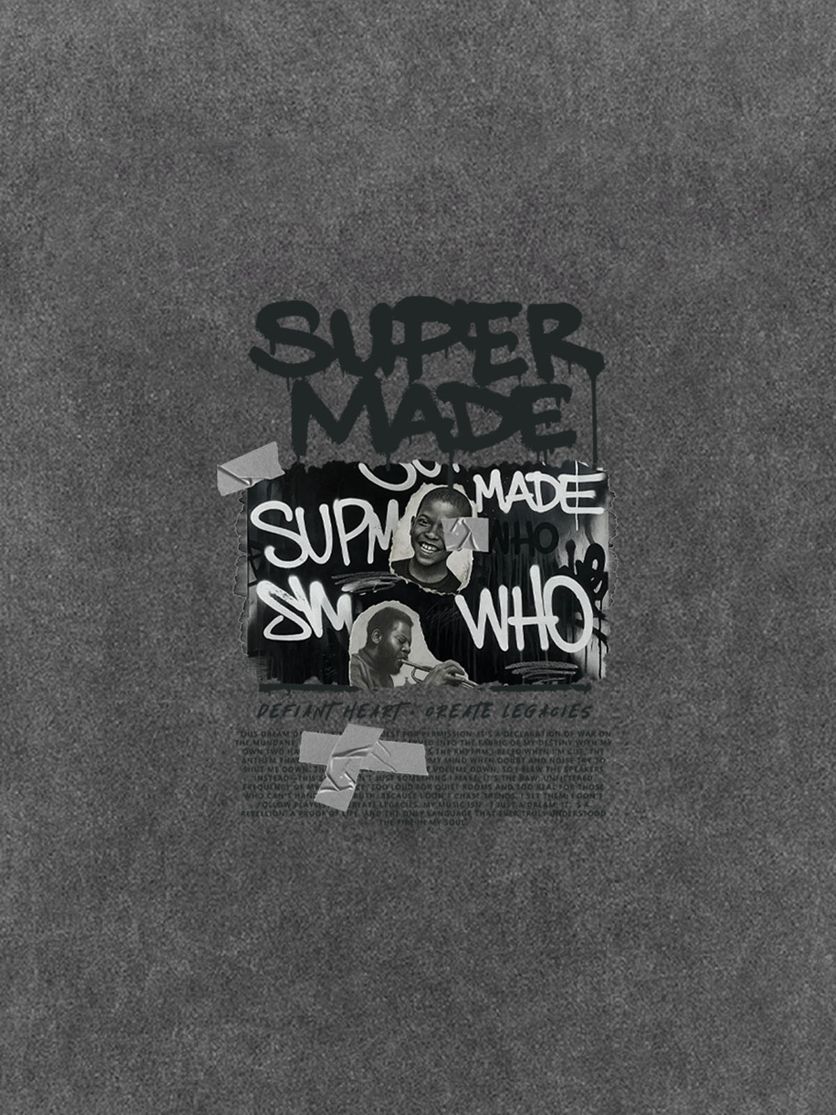 Streetwear Graffiti Character Collage Graphic T-Shirt