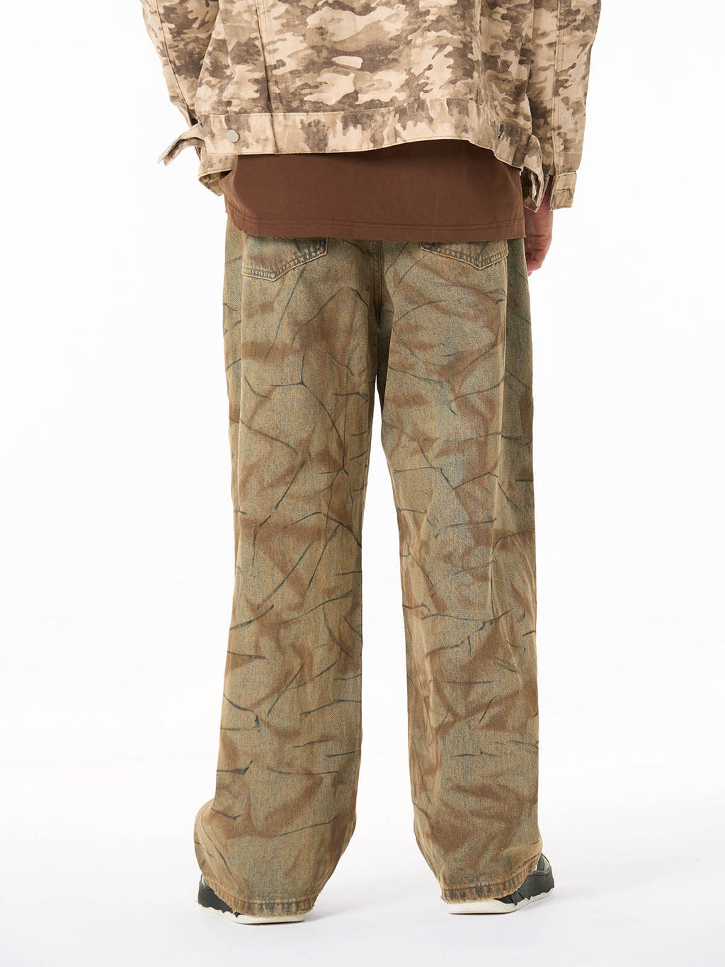 Vintage Washed Distressed Copper-Dyed Jeans