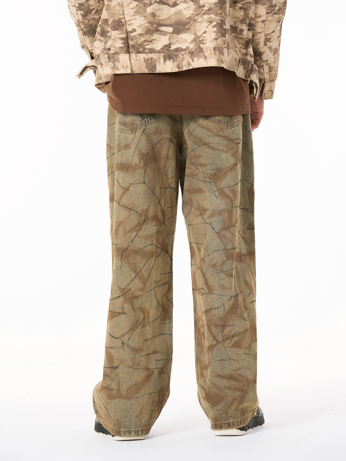 Vintage Washed Distressed Copper-Dyed Jeans