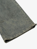 Washed Scorpion Print Multi Pocket Cargo Pants