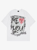 Grunge “ME YOU” Heart Graphic T-Shirt