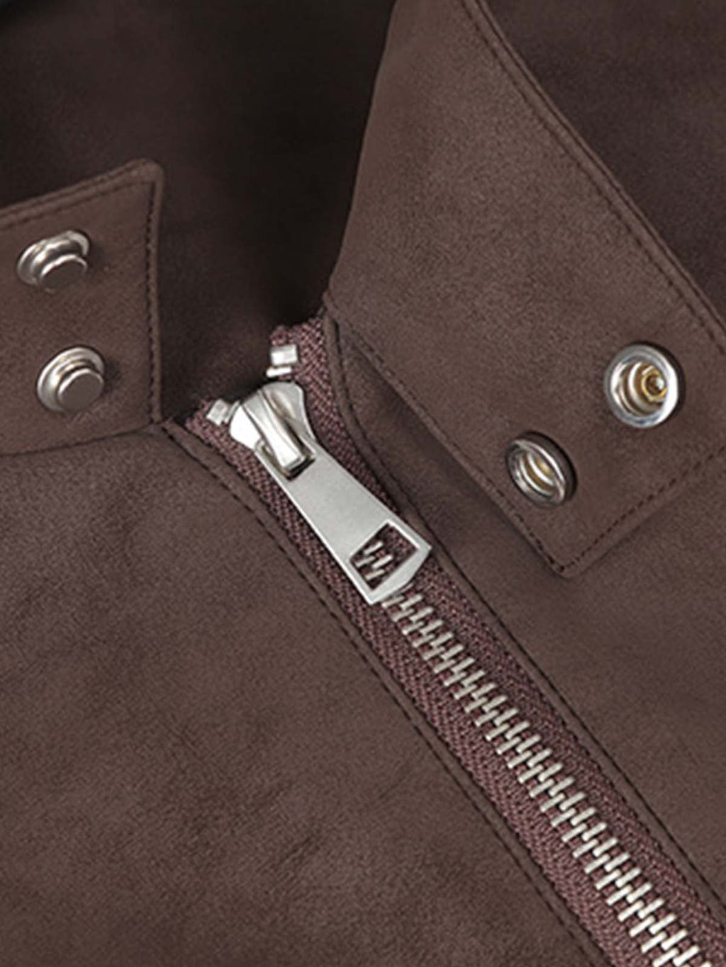 Suede Studded Zip Up Jacket