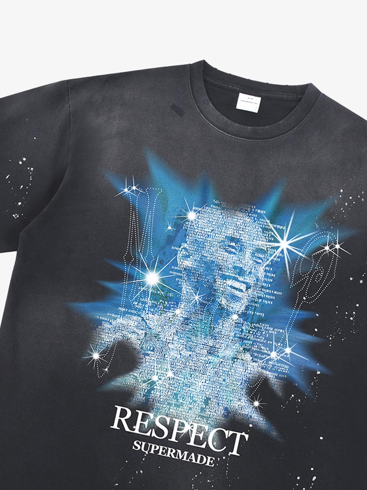Nostalgic Starlight Basketball Legend Graphic Ink Splatter T-Shirt