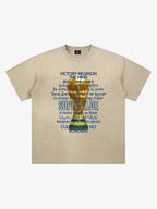 Washed World Cup Trophy Multi-Language Graphic T-Shirt