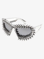 Retro High-Street Multicolor Spike Studded Sunglasses