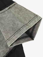Washed Asymmetric Raw Edge Panel Knit T-Shirt
