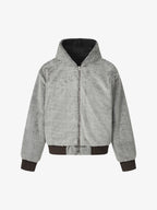 Retro Reversible Fleece Lined Zip-up Hooded Jacket