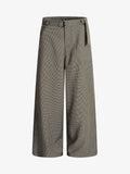 Belted Houndstooth Blazer Pants