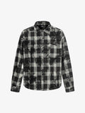 Vintage Wash Plaid Spray Dye Raw Hem Shirt