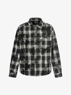 Vintage Wash Plaid Spray Dye Raw Hem Shirt