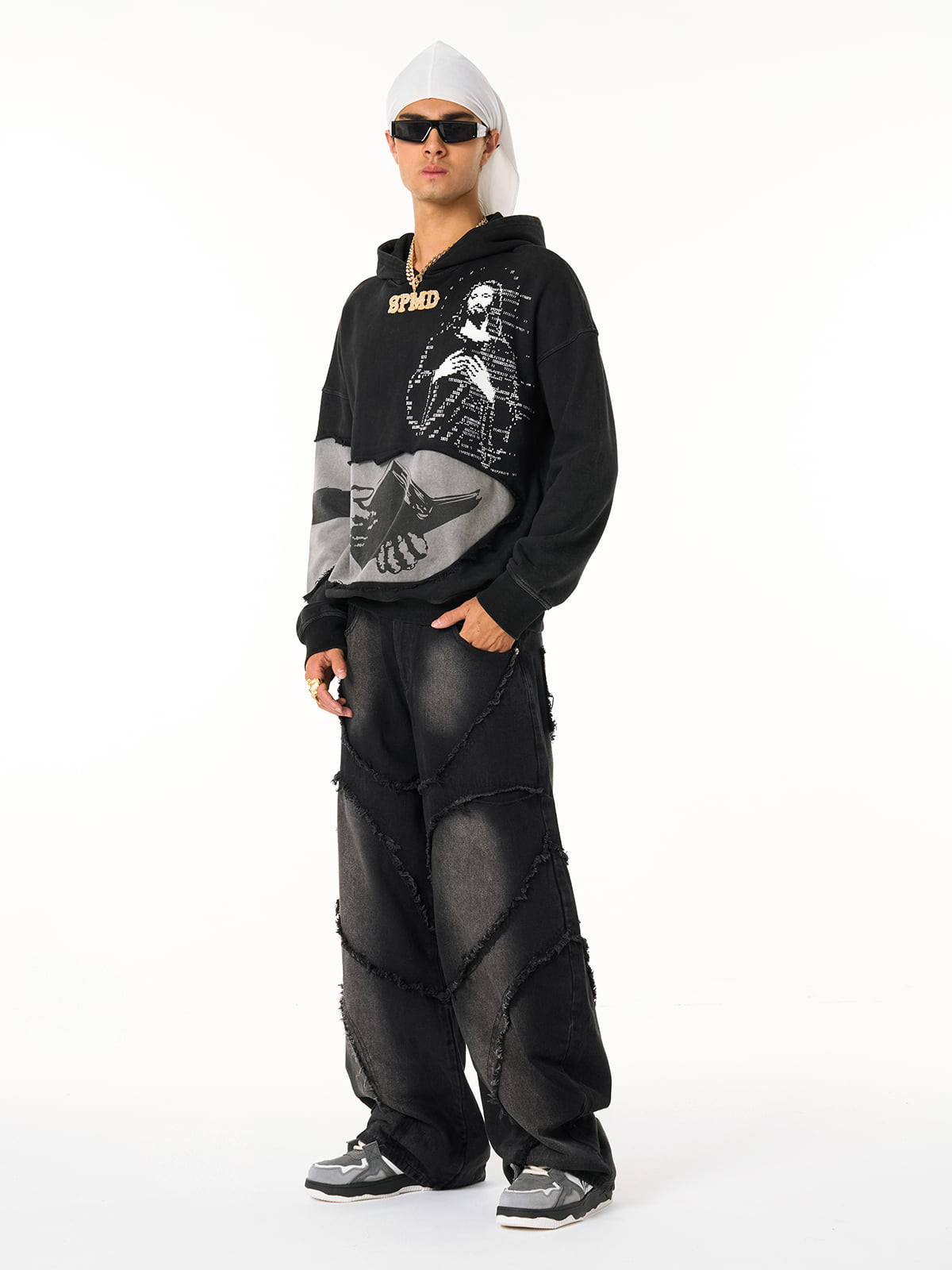 Distressed Electronic Exorcist Print Hoodie