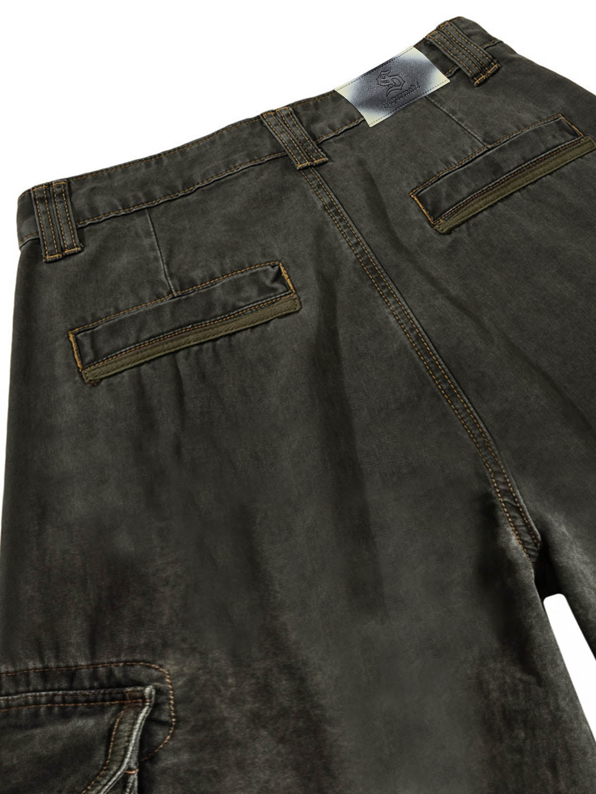 Washed Safety Pin Graphic Cargo Pants