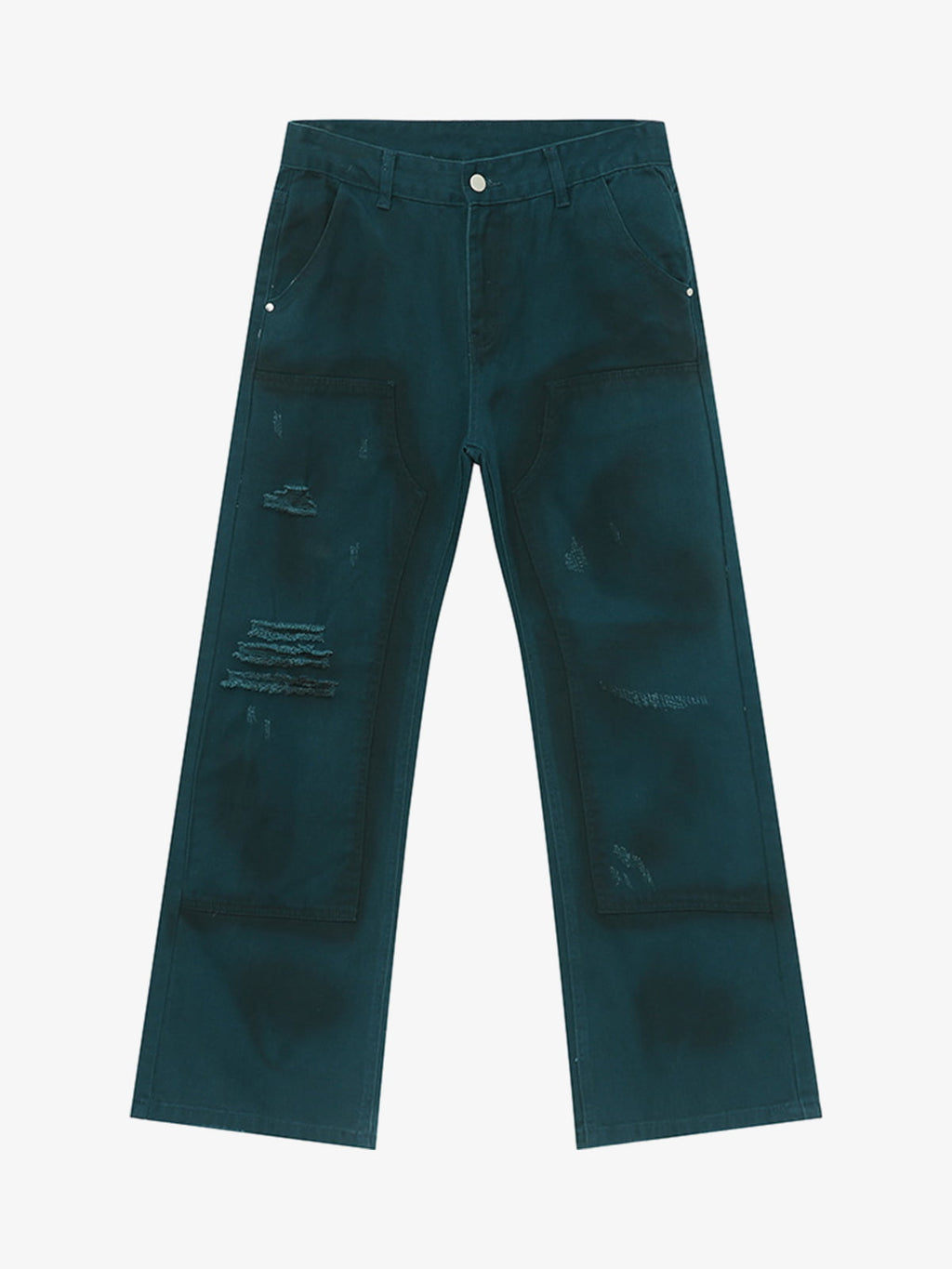 Airbrush Print Sleeveless Vest & Straight Leg Jeans Set