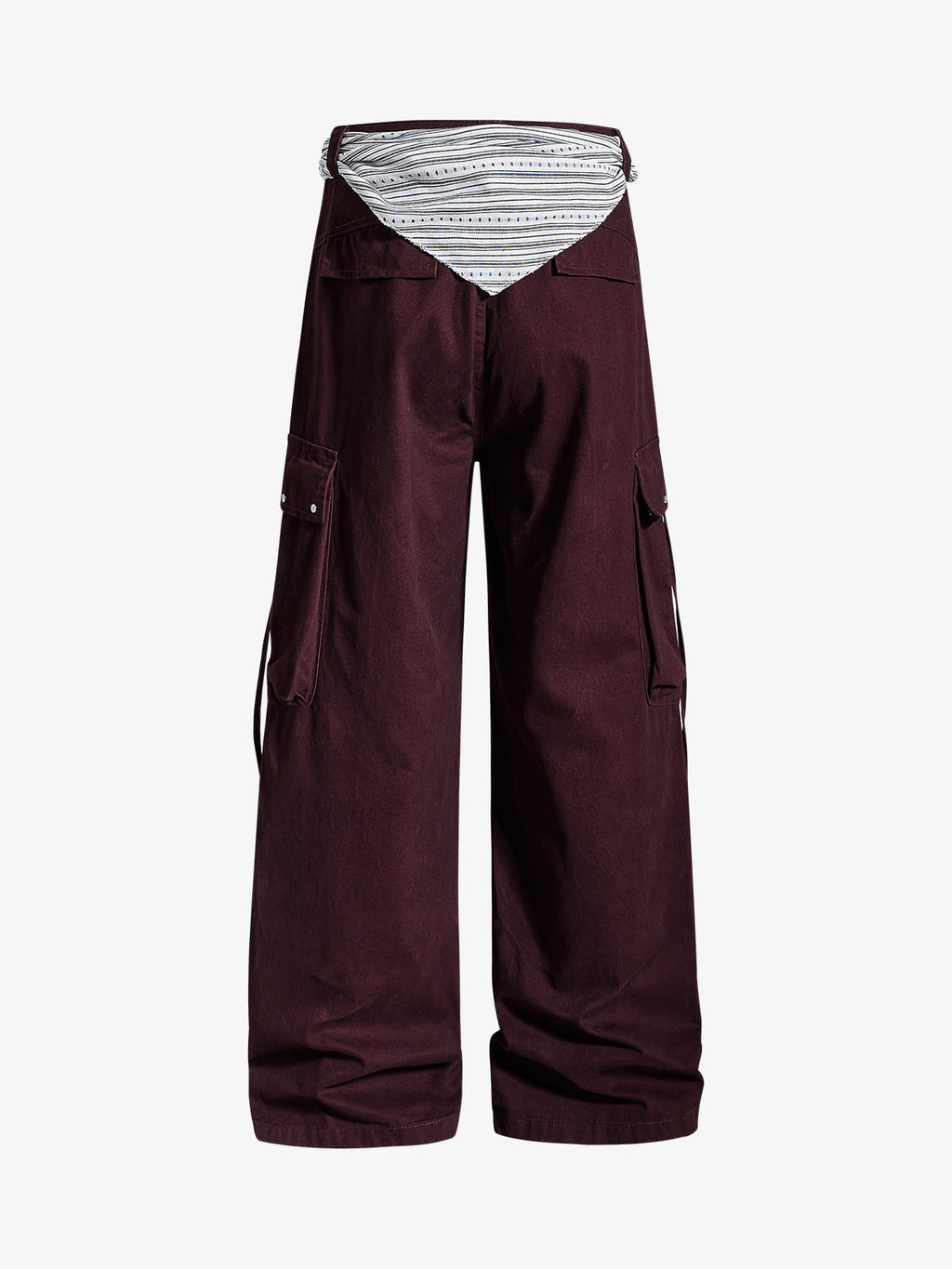 Bandana Waist Strap Multi-Pocket Cotton Cargo Pants