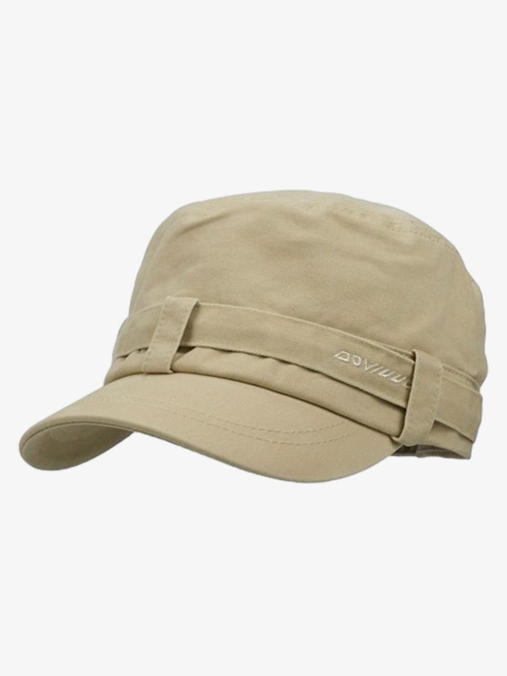 Distressed Stud Detail Cotton Flat Top Cap