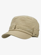 Distressed Stud Detail Cotton Flat Top Cap