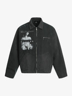 Vintage Washed Character Graphic Jacket