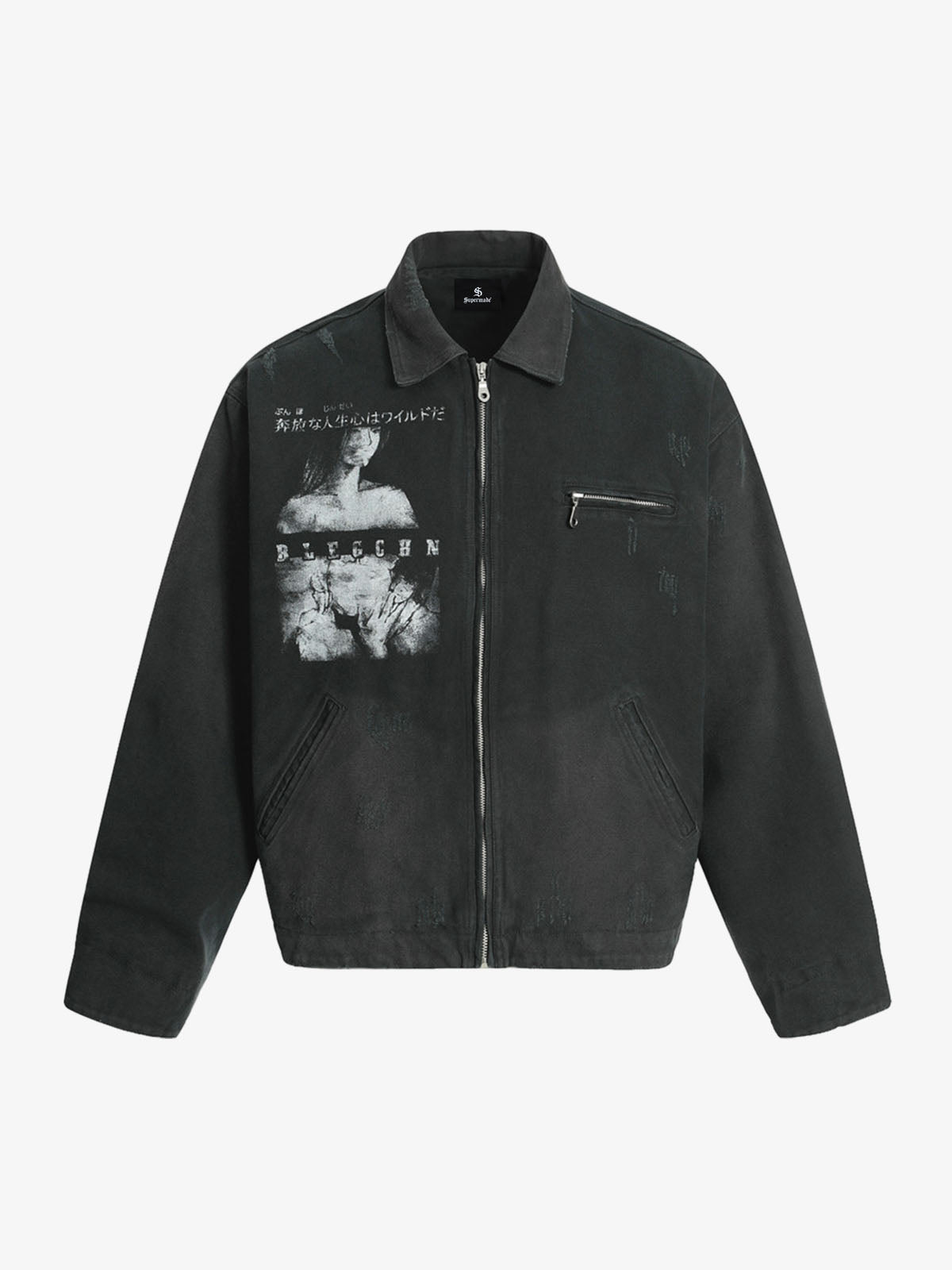 Vintage Washed Character Graphic Jacket