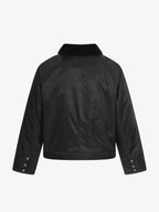 Deconstructed Patchwork Fur Collar Bomber Jacket